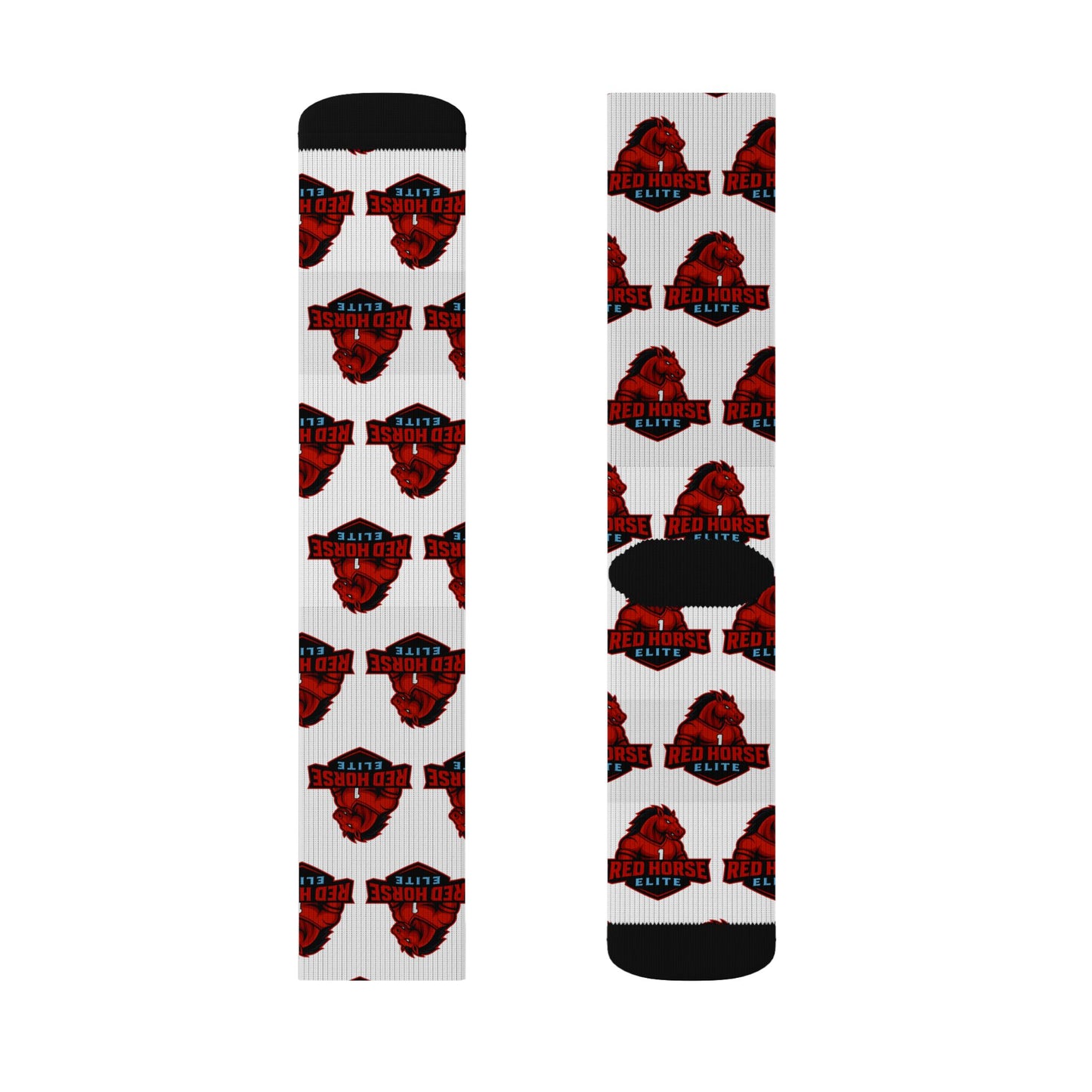 Red Horse Sublimation Socks — Cozy Novelty Crew Socks