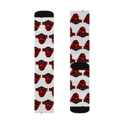 Red Horse Sublimation Socks — Cozy Novelty Crew Socks