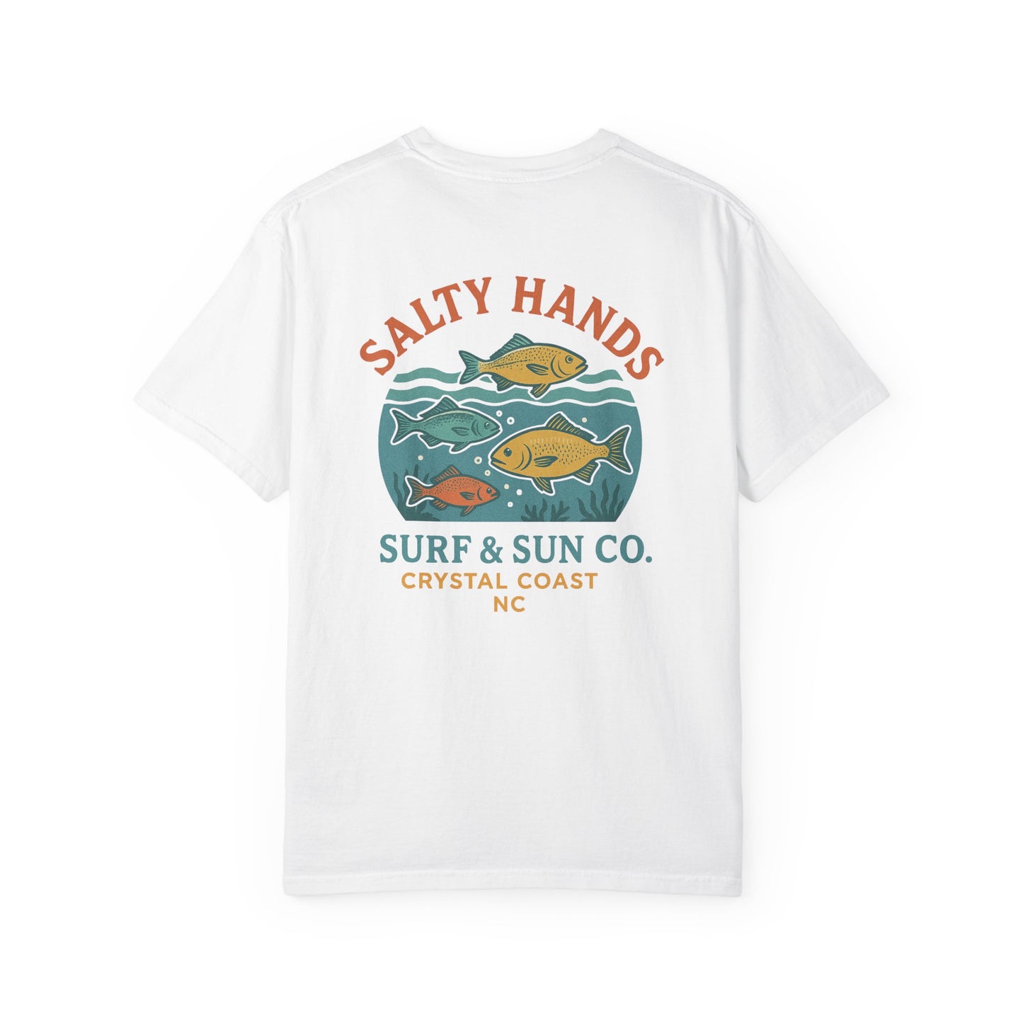 Salty Hands Surf & Sun T-Shirt — Crystal Coast Fishing Graphic Tee