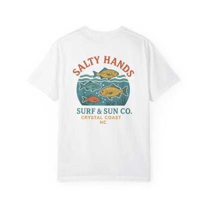 Salty Hands Surf & Sun T-Shirt — Crystal Coast Fishing Graphic Tee