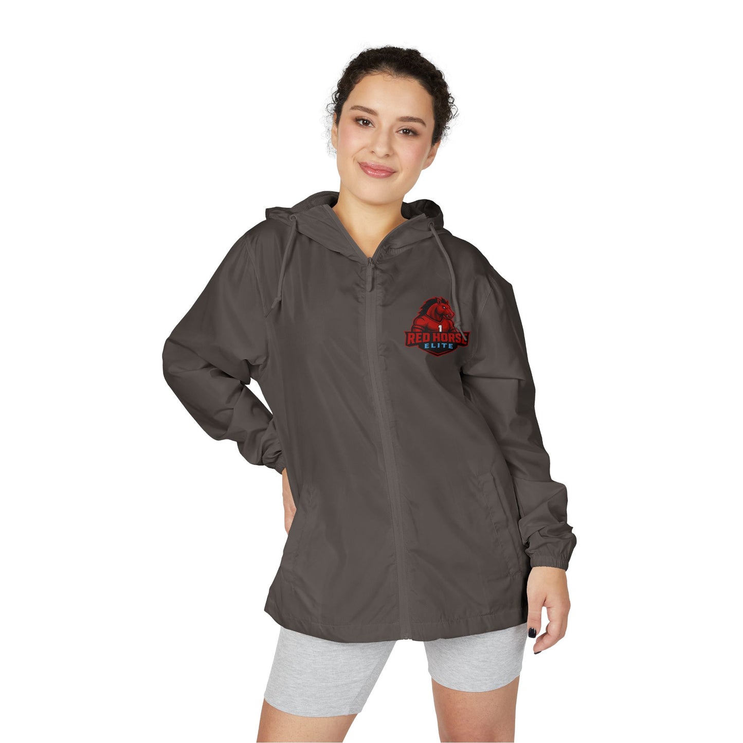 Windbreaker Jacket — 'The Herd' Red Graphic Hooded Windbreaker