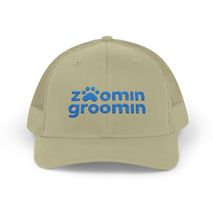 Embroidered Zoomin Groomin Snapback Trucker Cap - Perfect Gift for Pet Lovers, Dog Groomers, Animal Enthusiasts, Casual Wear, Fun Accessories