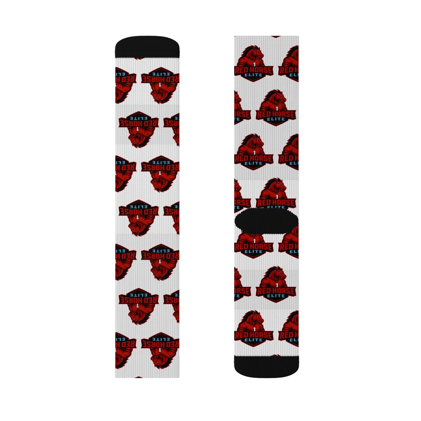 Red Horse Sublimation Socks — Cozy Novelty Crew Socks