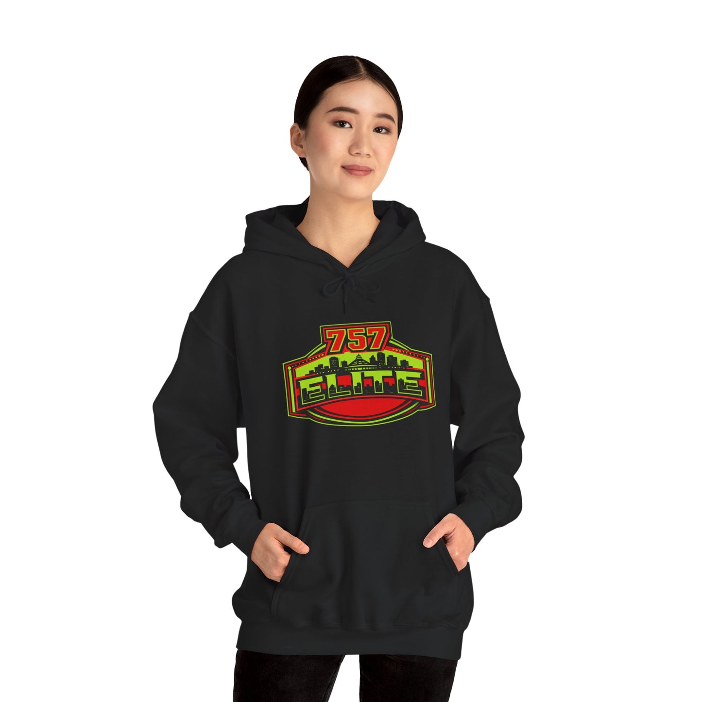 757 Elite Hoodie — Hampton Roads Skyline Logo Pullover