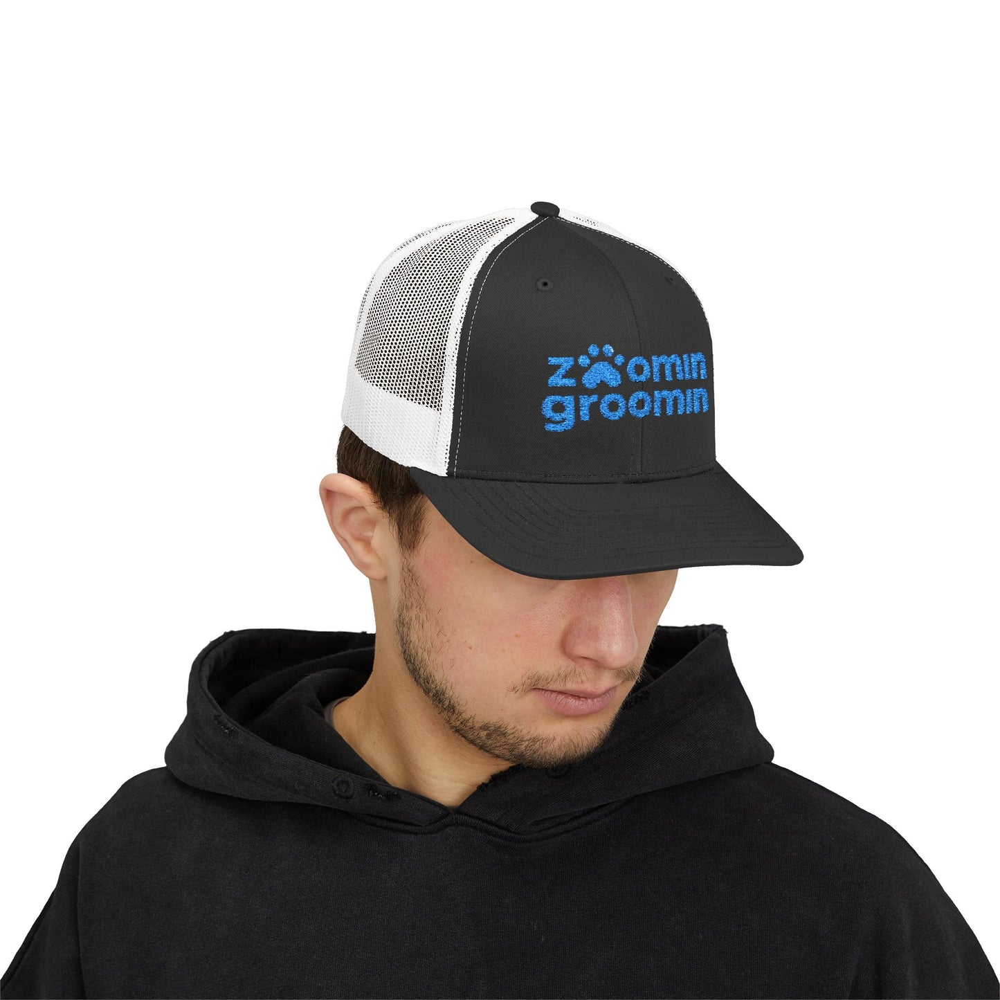 Embroidered Zoomin Groomin Snapback Trucker Cap - Perfect Gift for Pet Lovers, Dog Groomers, Animal Enthusiasts, Casual Wear, Fun Accessories