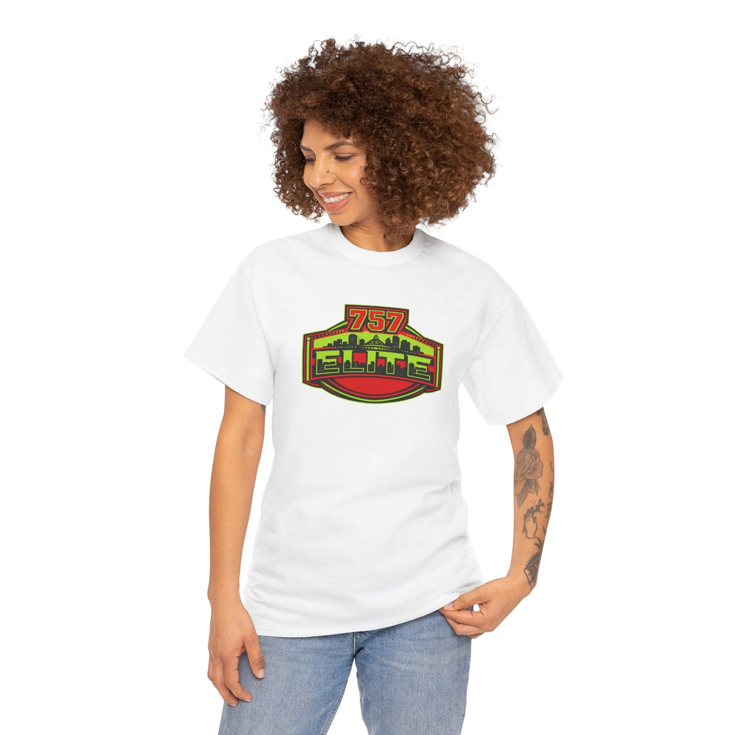 757 Elite Logo T-Shirt — Vintage City Skyline Graphic Tee