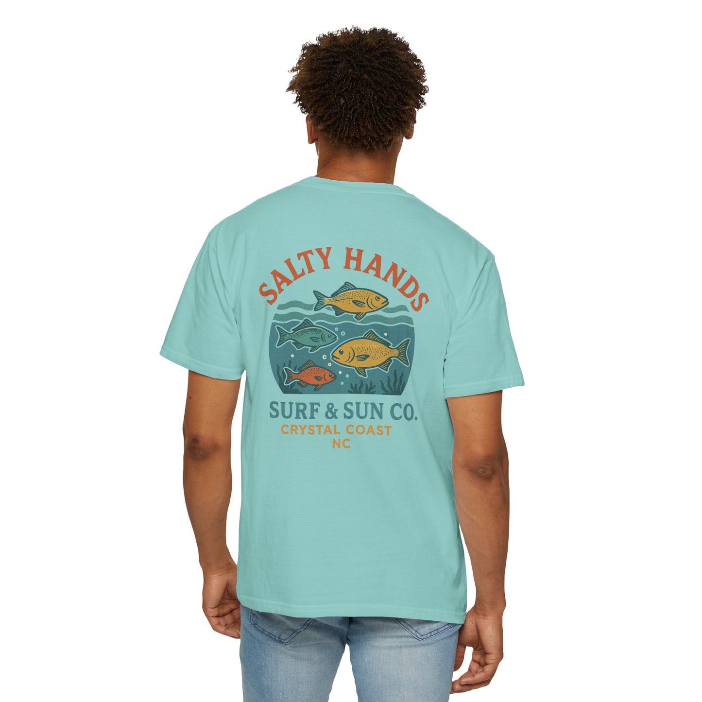 Salty Hands Surf & Sun T-Shirt — Crystal Coast Fishing Graphic Tee