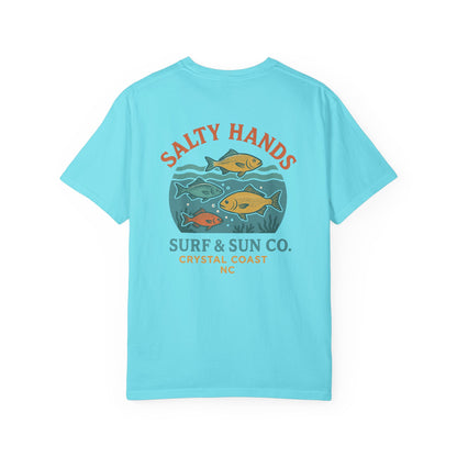 Salty Hands Surf & Sun T-Shirt — Crystal Coast Fishing Graphic Tee