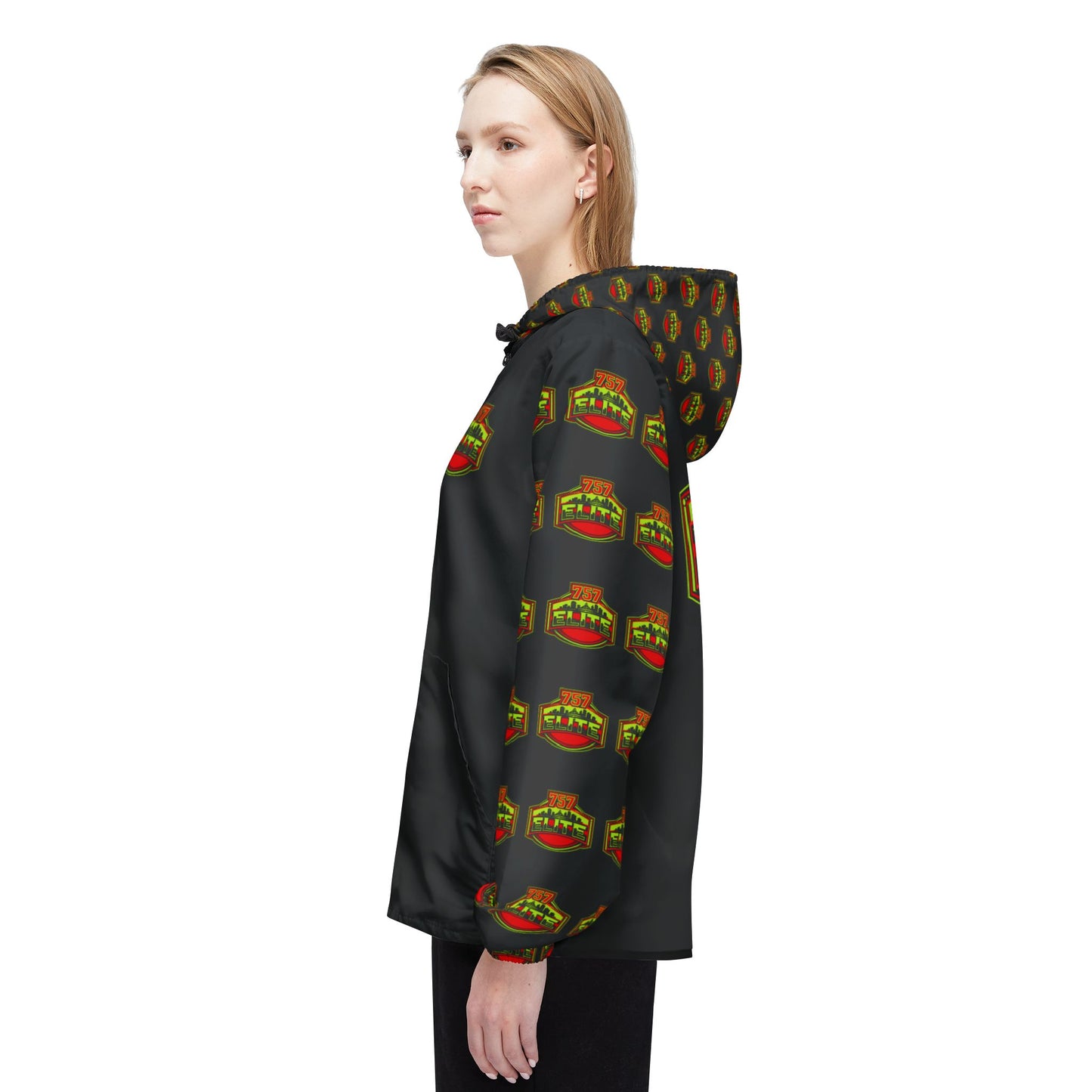 Elite Logo Windbreaker Jacket — All-Over Print Lightweight Hooded Jacket
