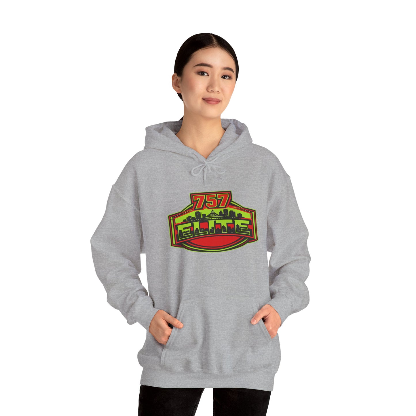 757 Elite Hoodie — Hampton Roads Skyline Logo Pullover