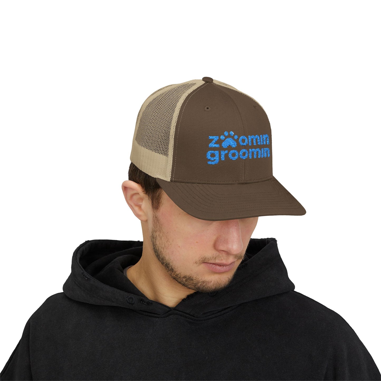 Embroidered Zoomin Groomin Snapback Trucker Cap - Perfect Gift for Pet Lovers, Dog Groomers, Animal Enthusiasts, Casual Wear, Fun Accessories