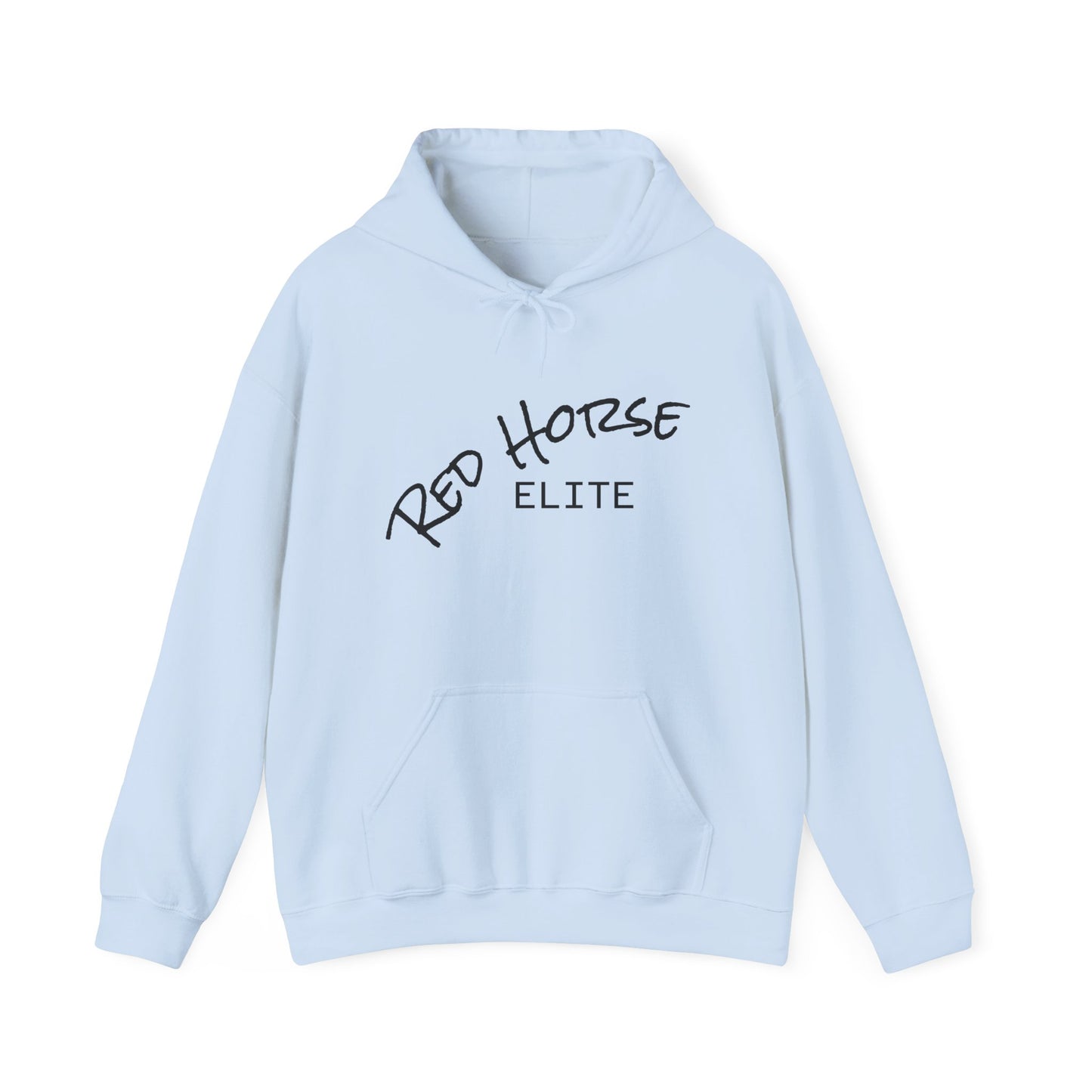 Red Horse Elite Hoodie — Minimal Script Logo Pullover