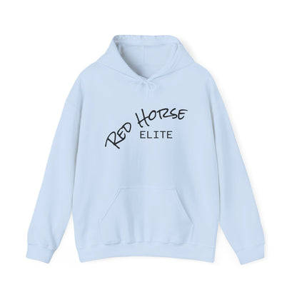 Red Horse Elite Hoodie — Minimal Script Logo Pullover