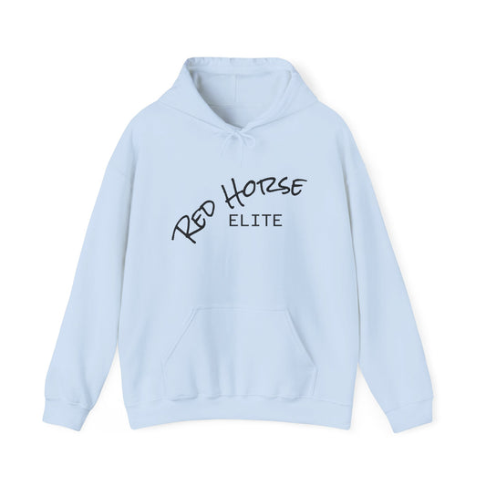Red Horse Elite Hoodie — Minimal Script Logo Pullover