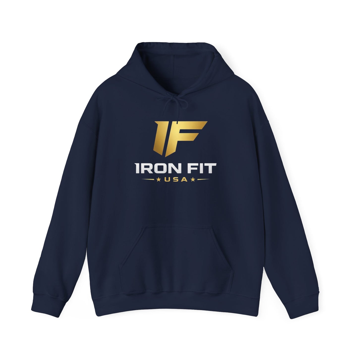 Iron Fit USA Hoodie – Gold IF Logo Athletic Pullover