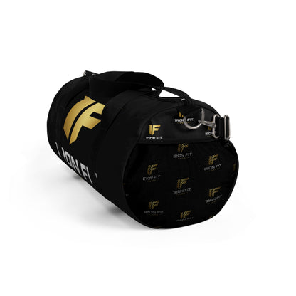 Iron Fit USA Black Gym Duffel Bag — Logo Sports Travel Bag
