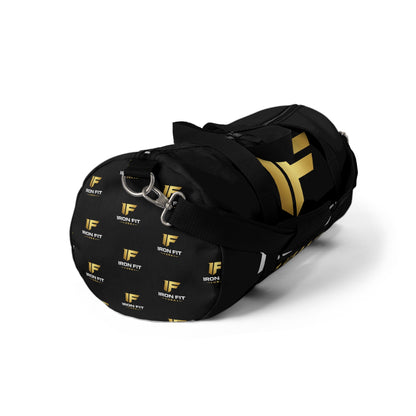 Iron Fit USA Black Gym Duffel Bag — Logo Sports Travel Bag
