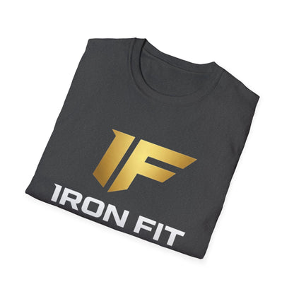 Iron Fit USA T-Shirt — Gold Logo Gym Tee