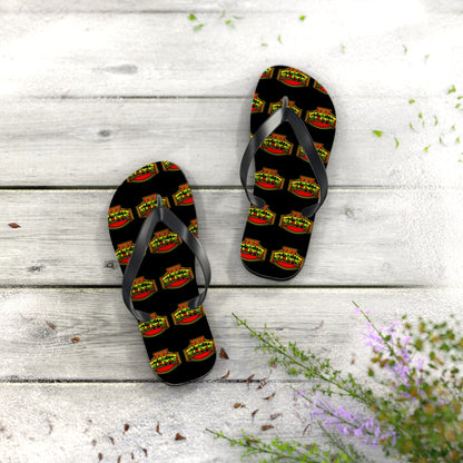 Elite Logo Flip Flops — Patterned Beach Sandals