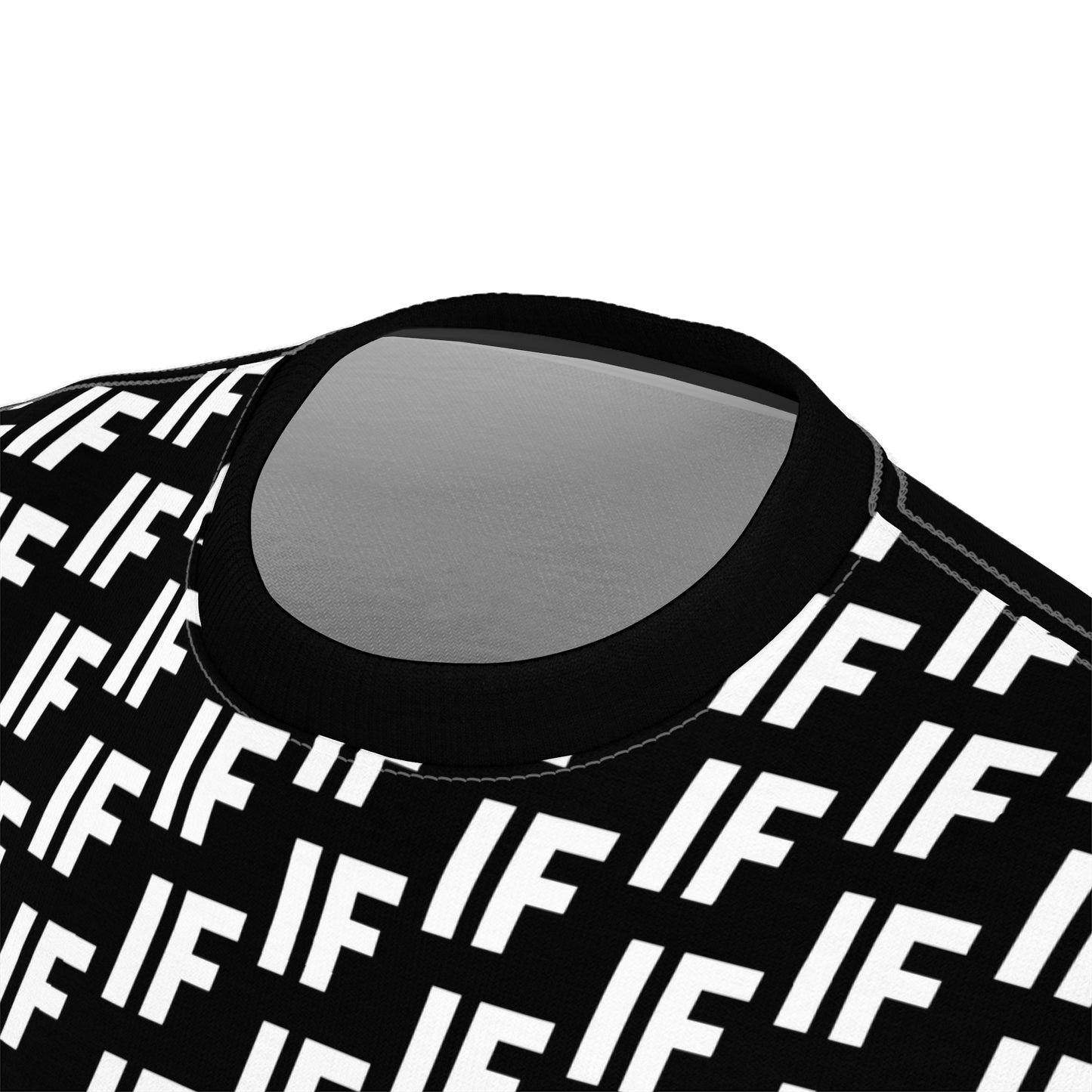 Trendy Unisex Graphic Tee - Black & White 'IF' Design, Modern Streetwear, Casual Wear, Gift for Him/Her, Cool Everyday Style
