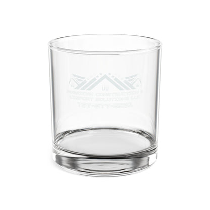 Engraved 10.5oz Whiskey Glass — Classic Rocks Tumbler with Subtle Crest Design
