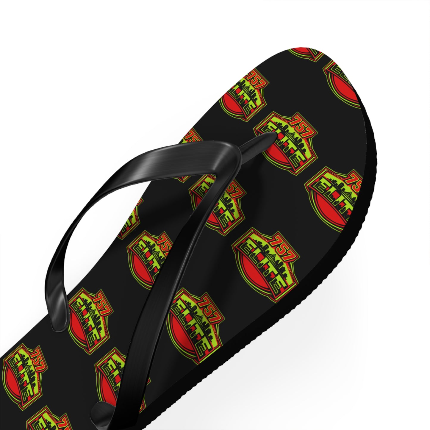Elite Logo Flip Flops — Patterned Beach Sandals