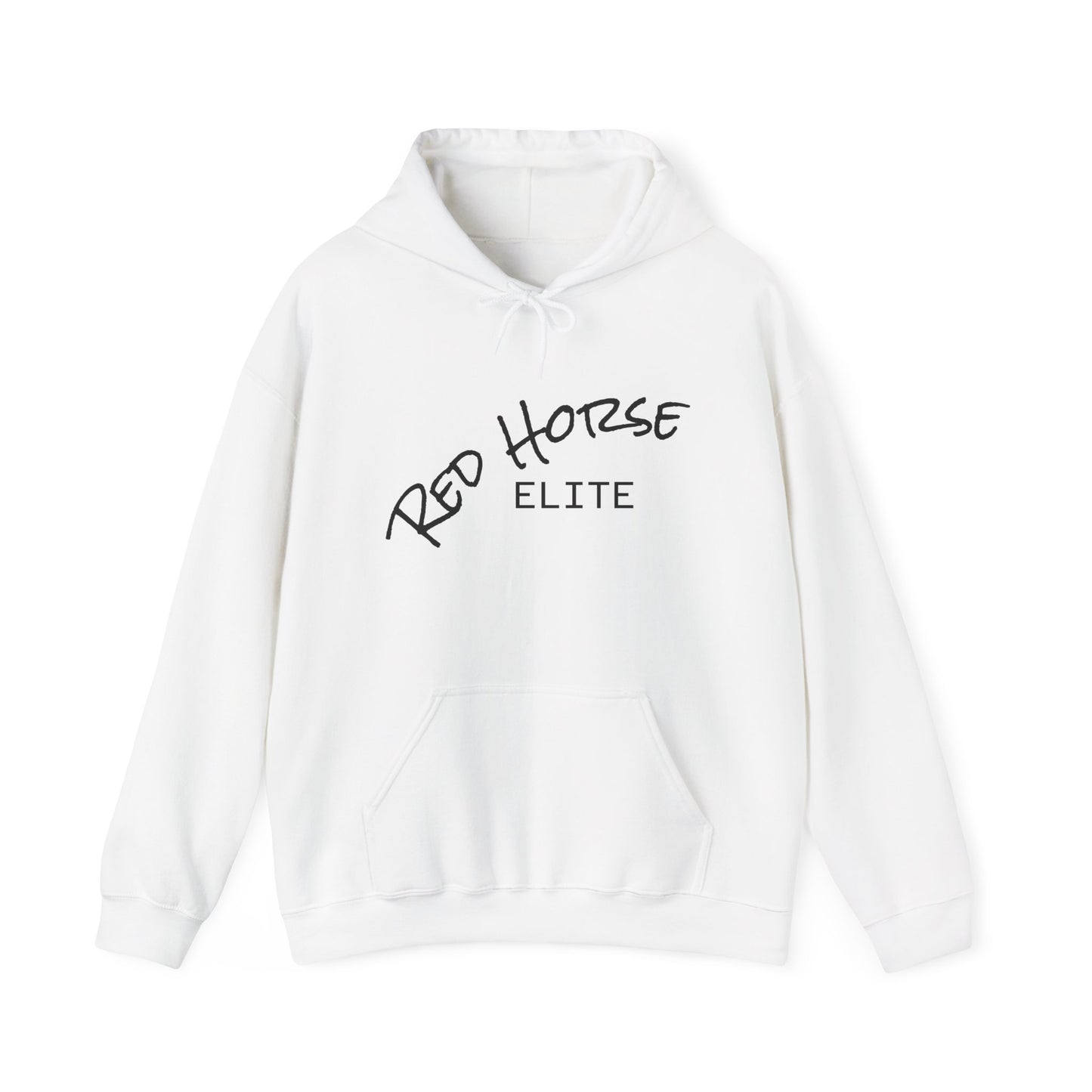 Red Horse Elite Hoodie — Minimal Script Logo Pullover