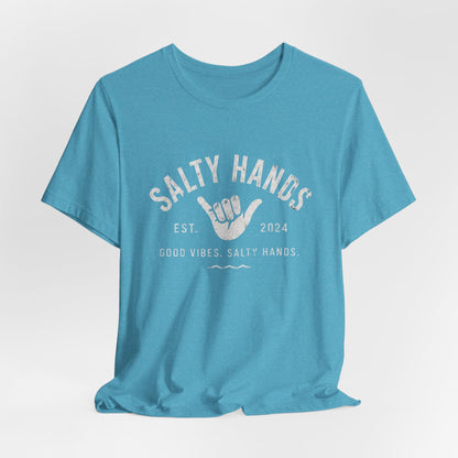 Salty Hands Tee — Good Vibes Surf T‑Shirt