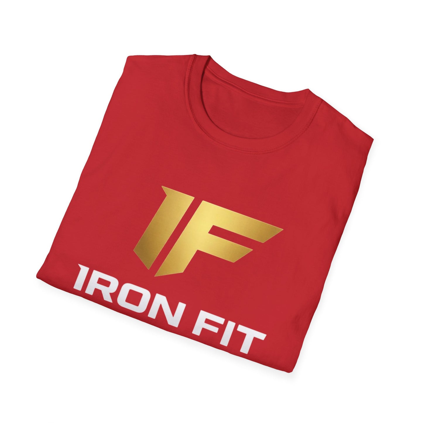 Iron Fit USA T-Shirt — Gold Logo Gym Tee