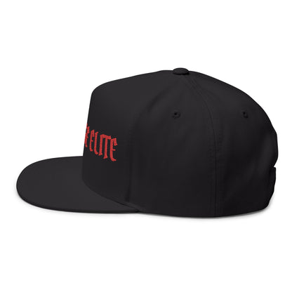 Embroidered Flat Bill Cap — "Red Horse Elite" Gothic Logo
