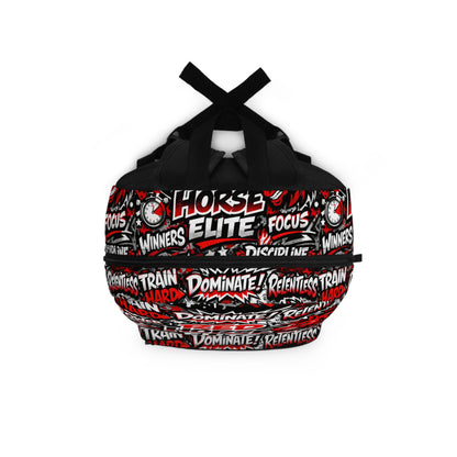 Red Horse Elite Motivational Backpack — Gym, Sports & School Bag with 'Red Horse Elite' Design