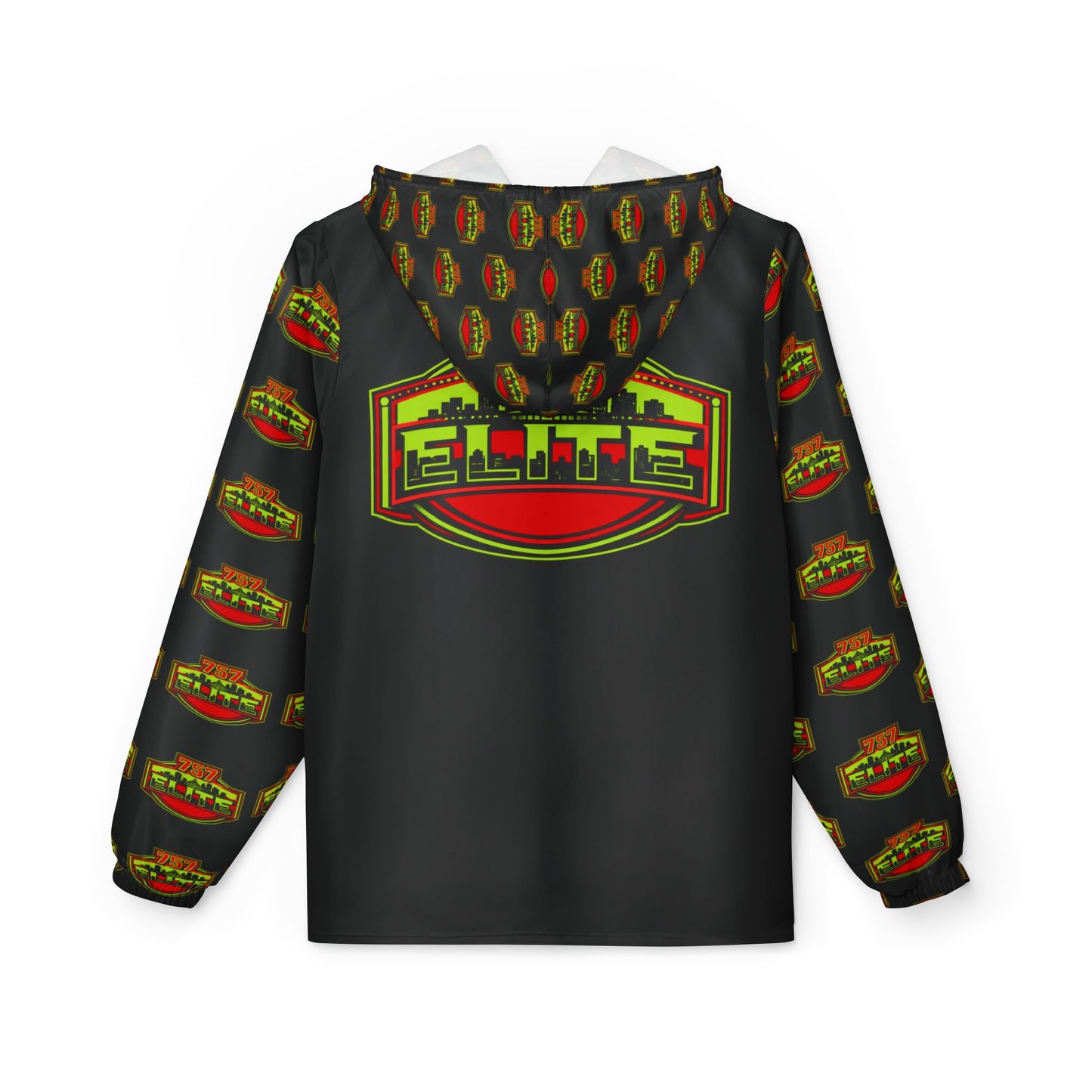 Elite Logo Windbreaker Jacket — All-Over Print Lightweight Hooded Jacket