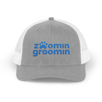 Embroidered Zoomin Groomin Snapback Trucker Cap - Perfect Gift for Pet Lovers, Dog Groomers, Animal Enthusiasts, Casual Wear, Fun Accessories
