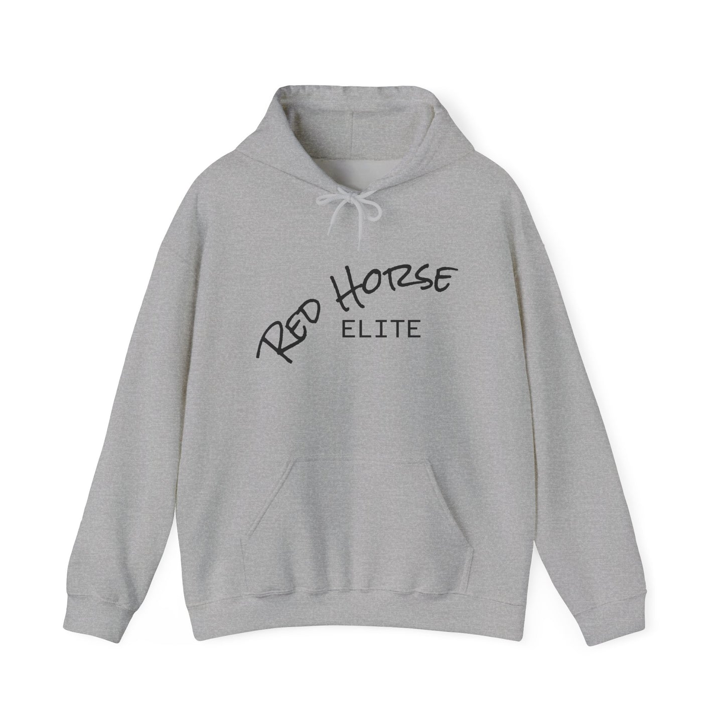Red Horse Elite Hoodie — Minimal Script Logo Pullover