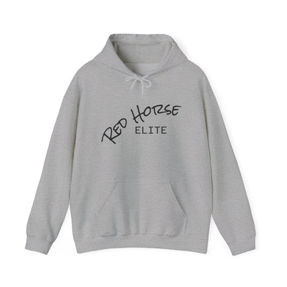 Red Horse Elite Hoodie — Minimal Script Logo Pullover