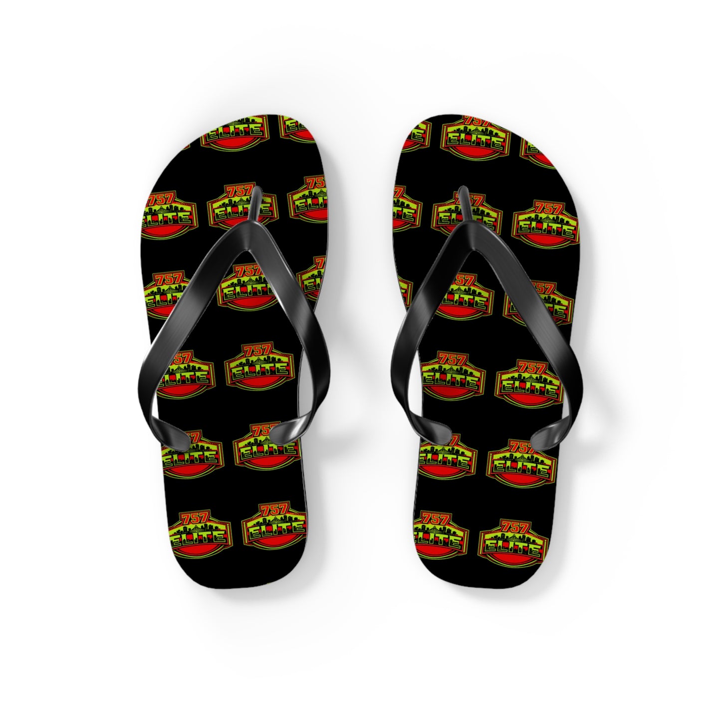 Elite Logo Flip Flops — Patterned Beach Sandals