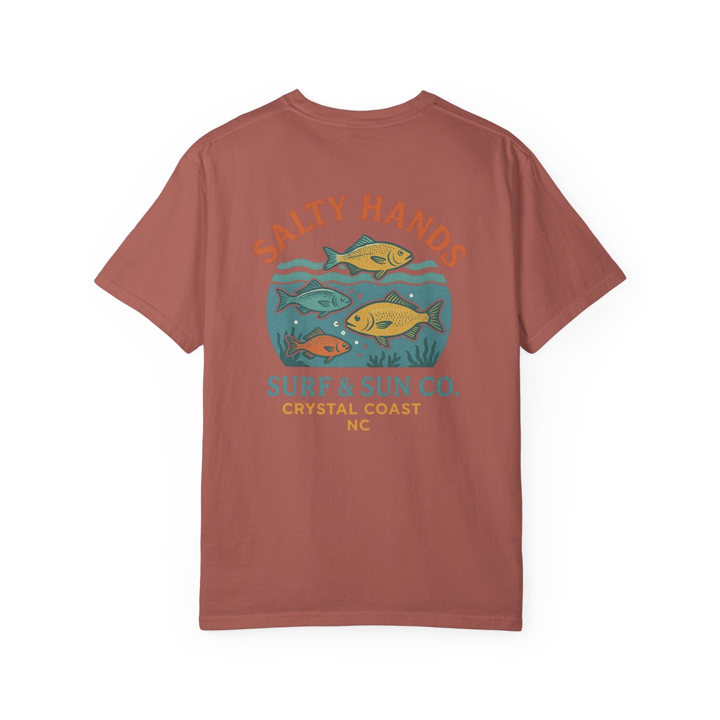 Salty Hands Surf & Sun T-Shirt — Crystal Coast Fishing Graphic Tee