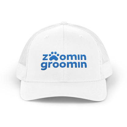 Embroidered Zoomin Groomin Snapback Trucker Cap - Perfect Gift for Pet Lovers, Dog Groomers, Animal Enthusiasts, Casual Wear, Fun Accessories
