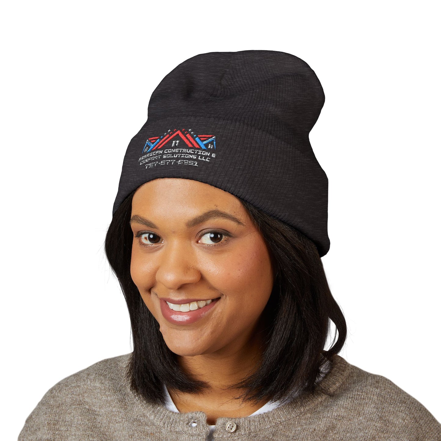 Embroidered Tribal Chevron Cuffed Beanie