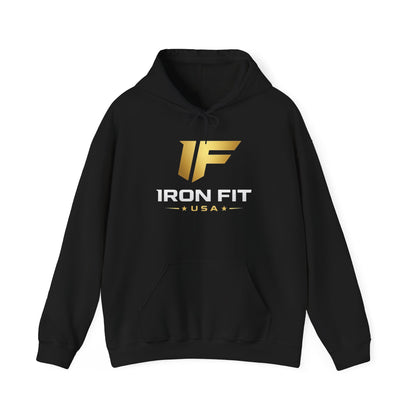 Iron Fit USA Hoodie – Gold IF Logo Athletic Pullover