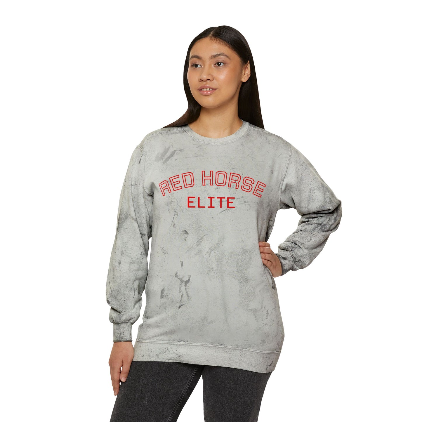 Red Horse Elite Marble Tie-Dye Crewneck Sweatshirt
