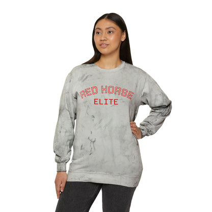 Red Horse Elite Marble Tie-Dye Crewneck Sweatshirt