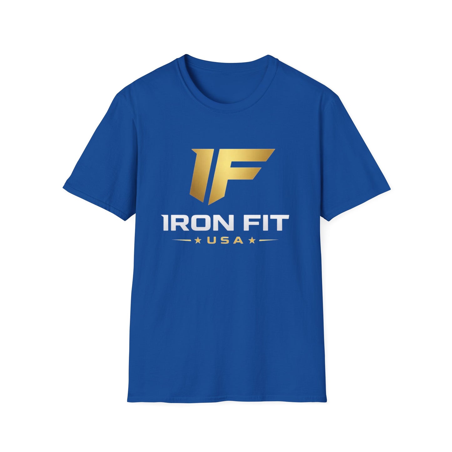 Iron Fit USA T-Shirt — Gold Logo Gym Tee