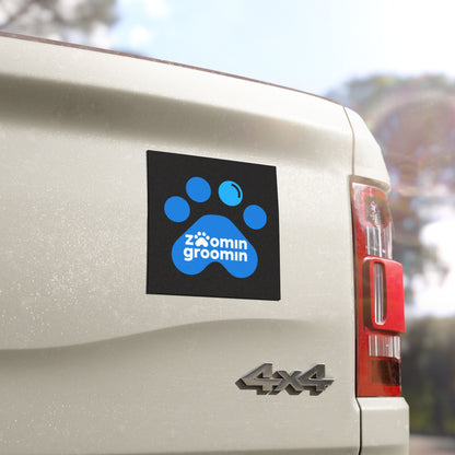 Zoomin Groomin Car Magnet, Pet Lover Gift, Car Decor, Dog Grooming Accessories, Animal Enthusiast Magnet