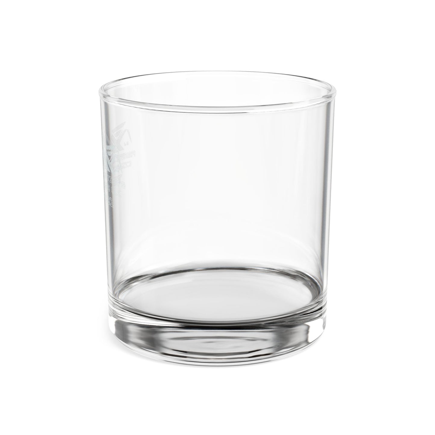 Engraved 10.5oz Whiskey Glass — Classic Rocks Tumbler with Subtle Crest Design