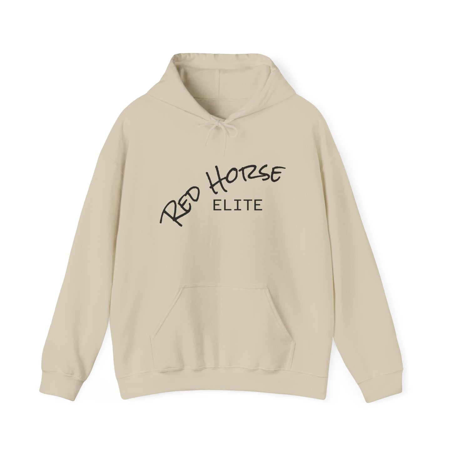 Red Horse Elite Hoodie — Minimal Script Logo Pullover