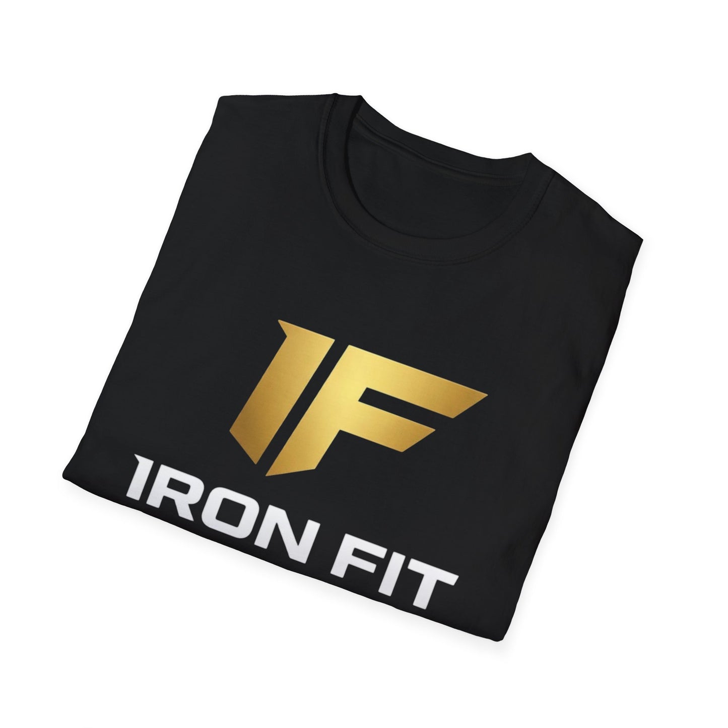 Iron Fit USA T-Shirt — Gold Logo Gym Tee