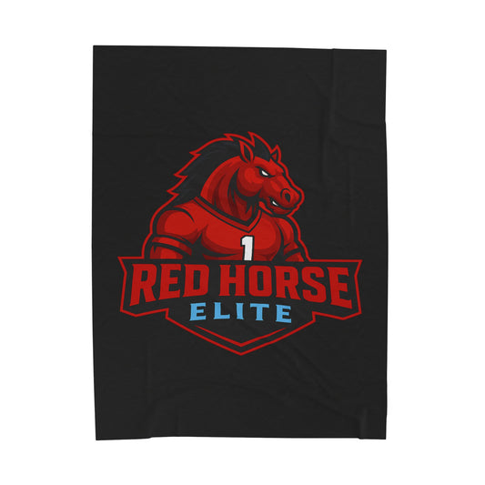 Red Horse Elite Velveteen Plush Blanket – Athletic Mascot Throw